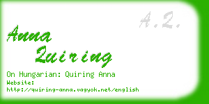 anna quiring business card